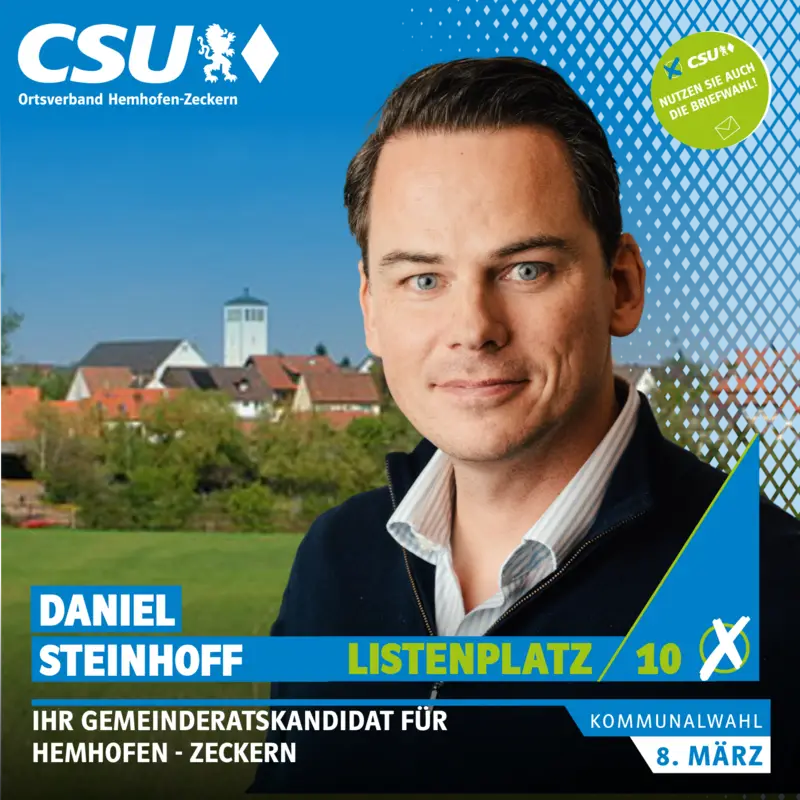 Listenplatz 10: Daniel Steinhoff – Gemeinderatskandidat in Hemhofen-Zeckern