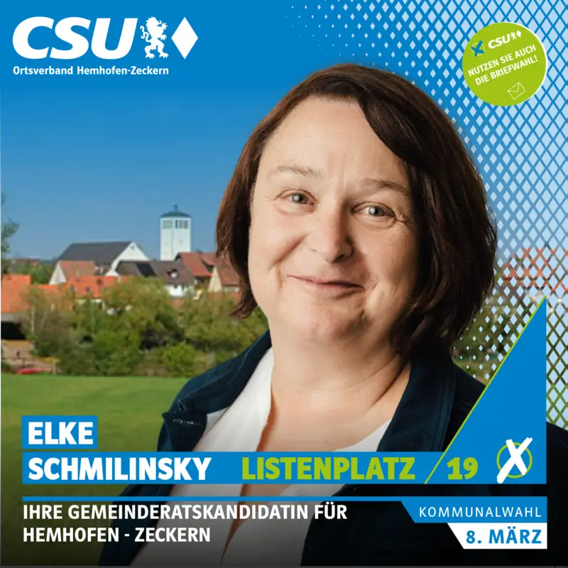 Listenplatz 19: Elke Schmilinksy – Gemeinderatskandidatin in Hemhofen-Zeckern