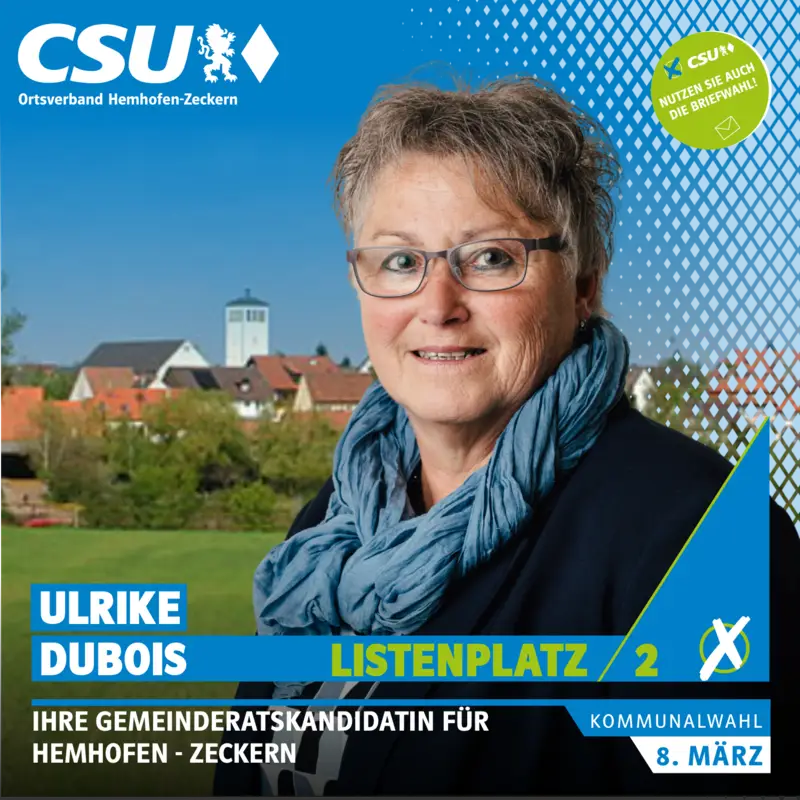 Listenplatz 2: Ulrike Dubois – Gemeinderatskandidatin in Hemhofen-Zeckern
