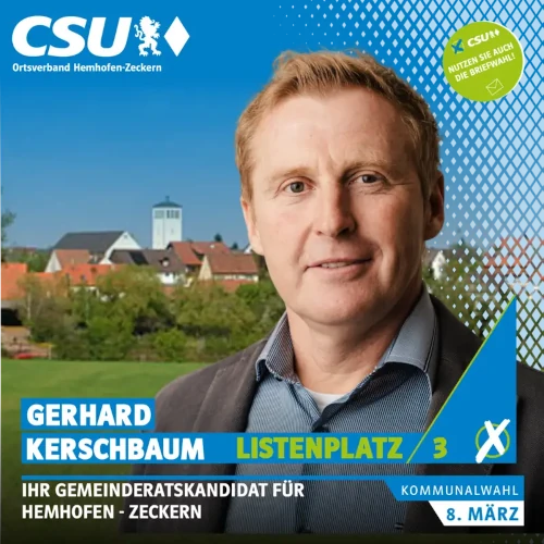 Listenplatz 3: Gerhard Kerschbaum – Gemeinderatskandidat in Hemhofen-Zeckern
