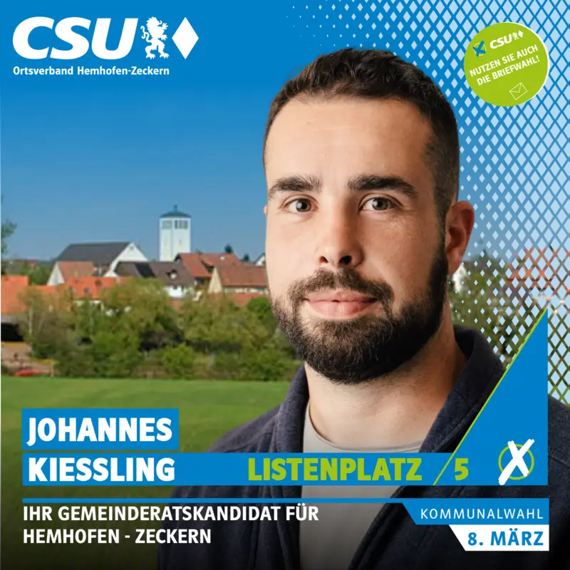 Listenplatz 5: Johannes Kiessling – Gemeinderatskandidat in Hemhofen-Zeckern