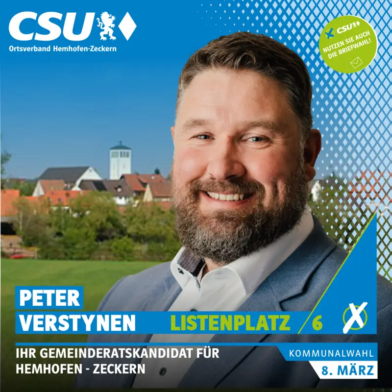 Listenplatz 6: Peter Verstynen – Gemeinderatskandidat in Hemhofen-Zeckern
