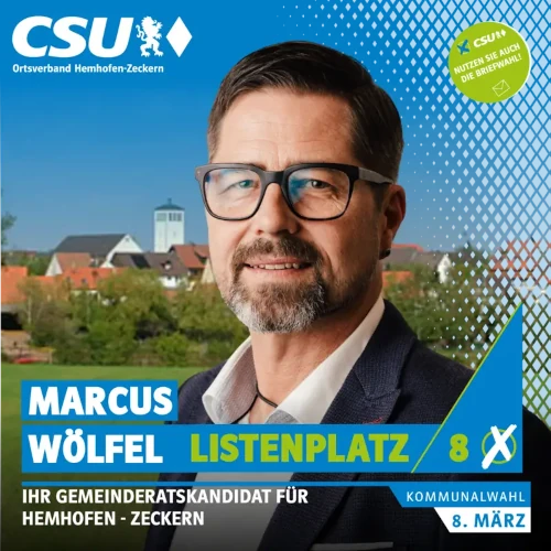 Listenplatz 8: Marcus Wölfel – Gemeinderatskandidat in Hemhofen-Zeckern