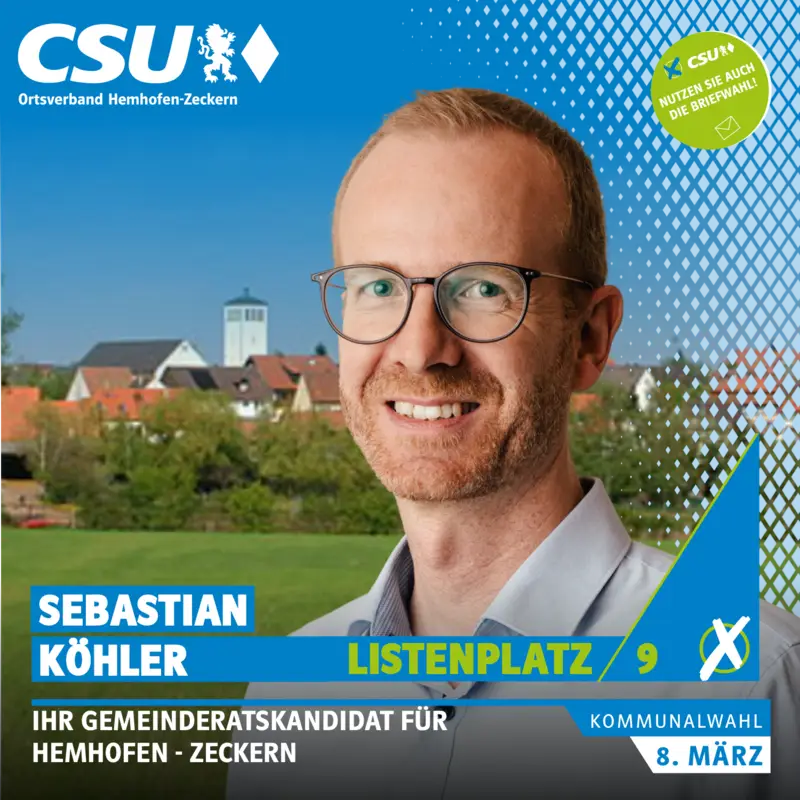Listenplatz 9: Sebastian Köhler – Gemeinderatskandidat in Hemhofen-Zeckern