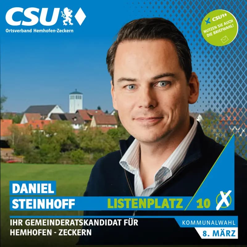Listenplatz 10: Daniel Steinhoff – Gemeinderatskandidat in Hemhofen-Zeckern