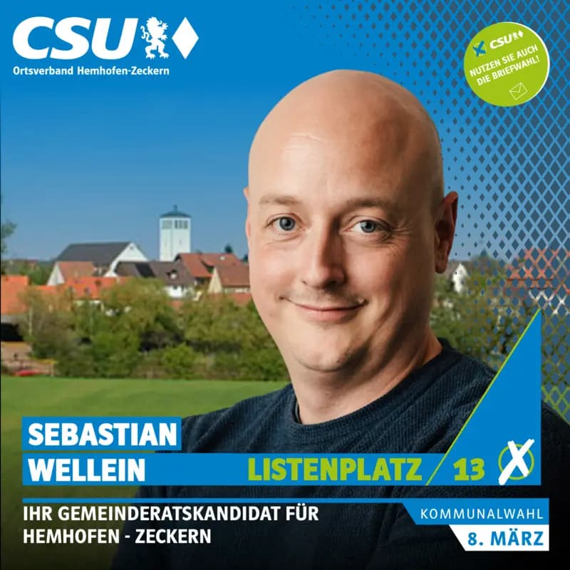 Listenplatz 13: Sebastian Wellein – Gemeinderatskandidat in Hemhofen-Zeckern