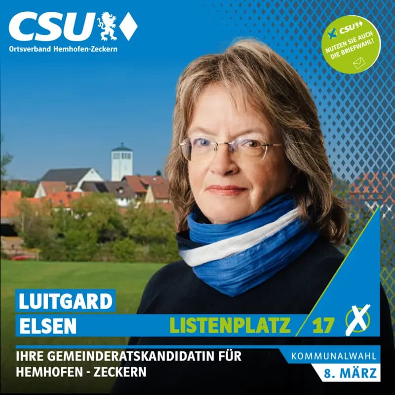 Listenplatz 17: Luitgard Elsen – Gemeinderatskandidatin in Hemhofen-Zeckern