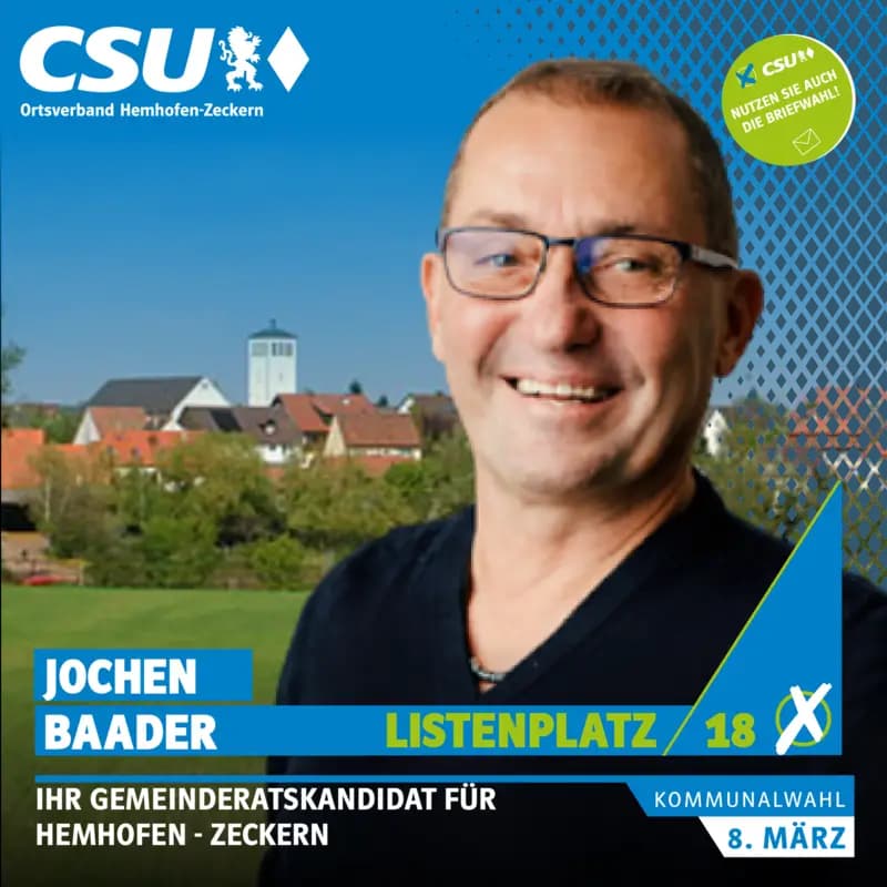 Listenplatz 18: Jochen Baader – Gemeinderatskandidat in Hemhofen-Zeckern