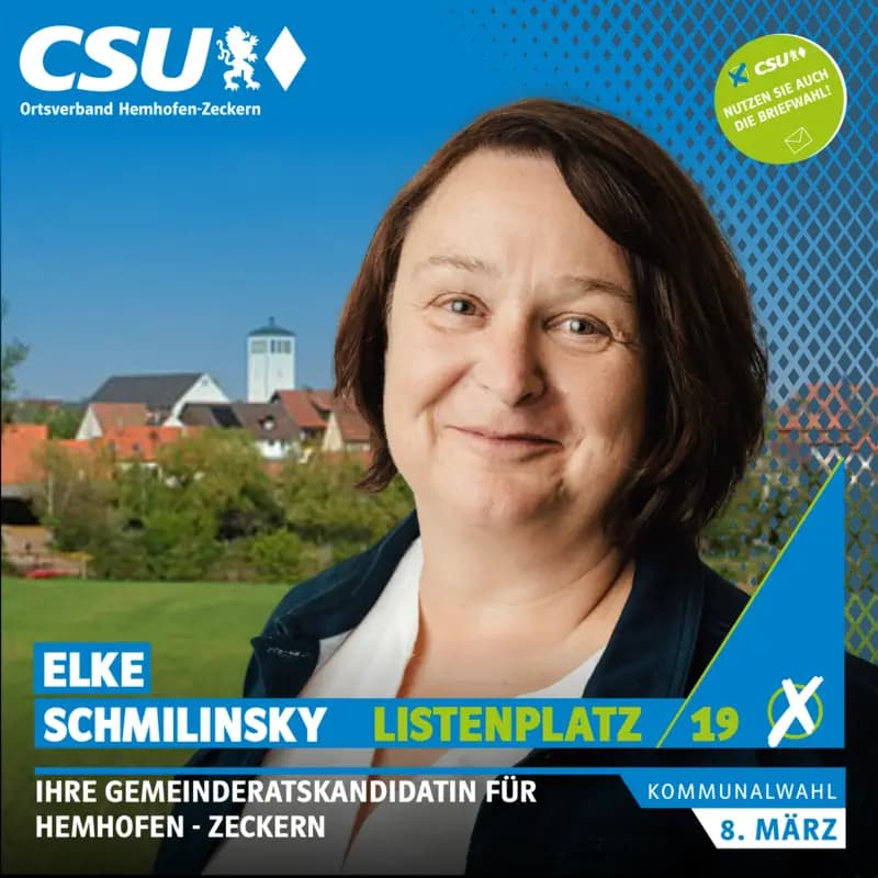 Listenplatz 19: Elke Schmilinksy – Gemeinderatskandidatin in Hemhofen-Zeckern