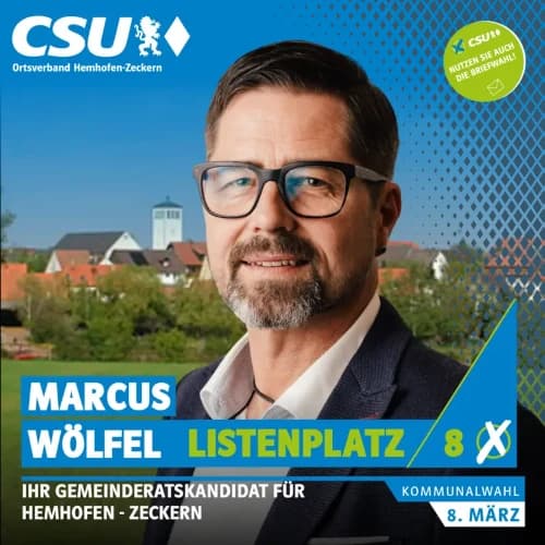 Listenplatz 8: Marcus Wölfel – Gemeinderatskandidat in Hemhofen-Zeckern